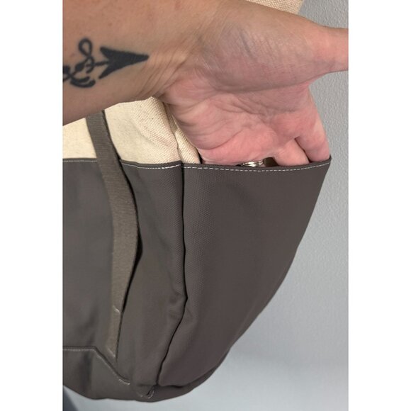 REI West Elm Insulated Picnic Tote Beige/Gray Easy Carry Side Pockets Canvas Top - Picture 8 of 9